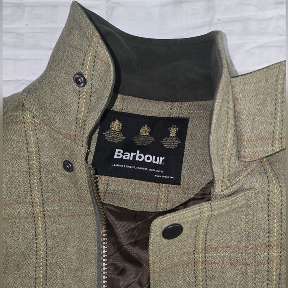 Barbour Green Check Military Coat - Picture 8 of 15